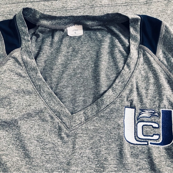 Women’s V-neck jersey shirt Sorting Eagles Logo pull over. Gray - Picture 2 of 3